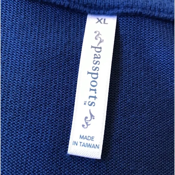 Passports Women’s Blue Long Sleeve V-Neck Top XL - Picture 3 of 6